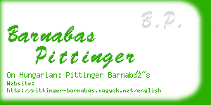 barnabas pittinger business card